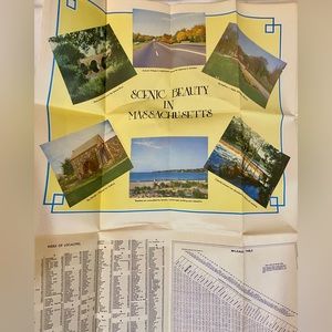 Massachusetts Tourist Map Vintage 1951